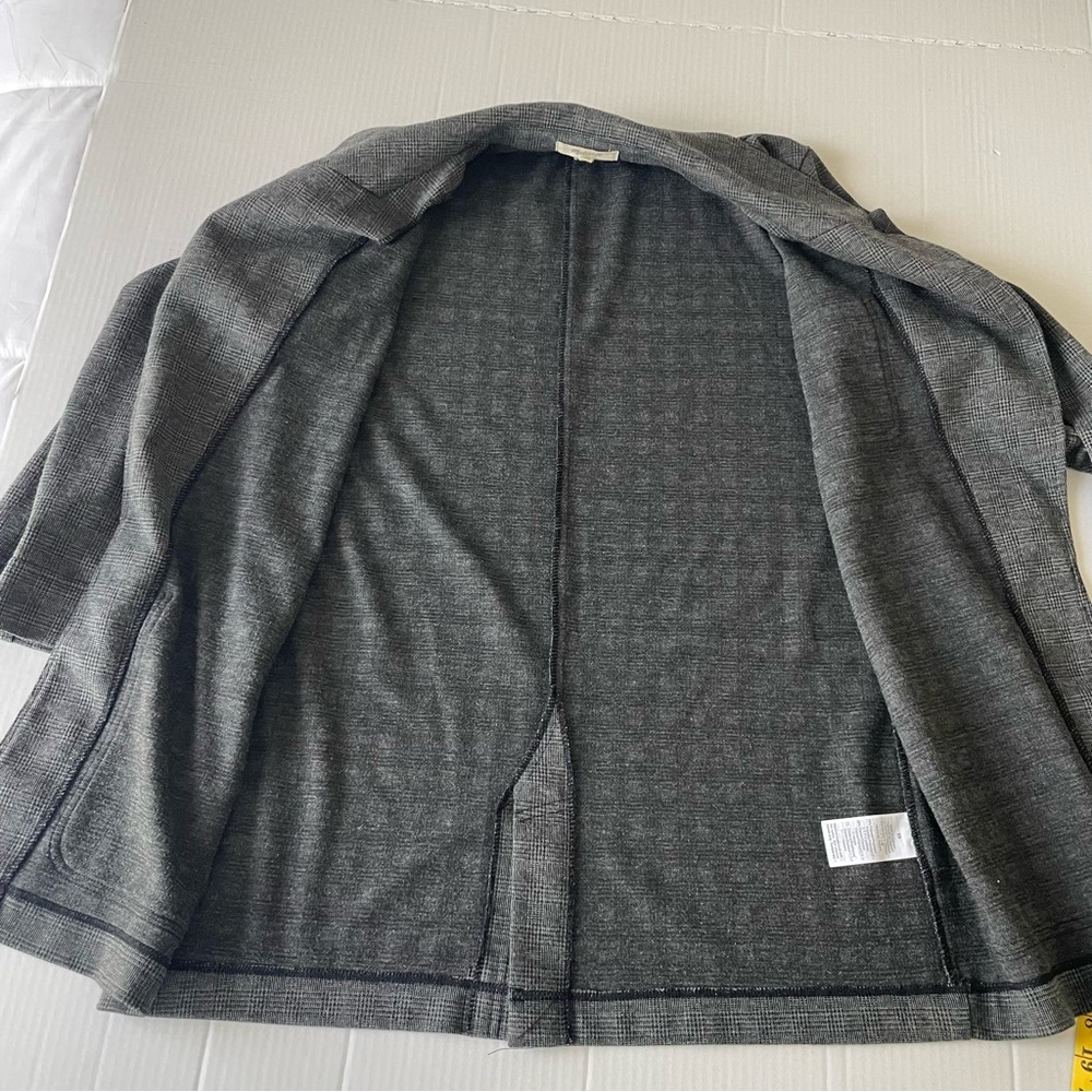 Madewell Gray Plaid Oversized Blazer Jacket Sweater Open Front - Picture 9 of 11